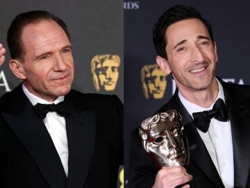 Ralph Fiennes y Adrien Brody en los Premios BAFTA 2025