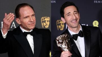 Ralph Fiennes y Adrien Brody en los Premios BAFTA 2025