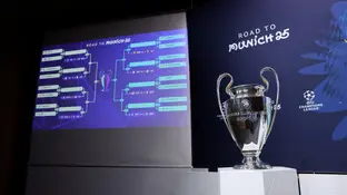 El cuadro de la Champions League en el sorteo de los playoffs celebrado en Nyon El cuadro de la Champions League en el sorteo de los playoffs celebrado en Nyon