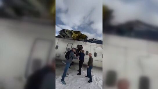 El avi&oacute;n accidentado en Toronto