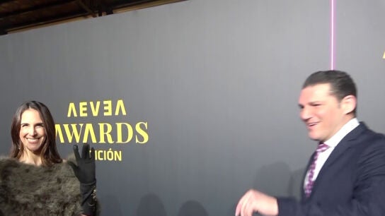 Nuria Ferg&oacute; y Manu Tenorio, en los Premios Aevea