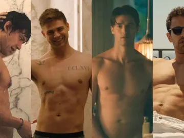 Theo James, Will Sharpe, Patrick Schwarzenegger y Leo Woodall en The White Lotus Theo James, Will Sharpe, Patrick Schwarzenegger y Leo Woodall en The White Lotus