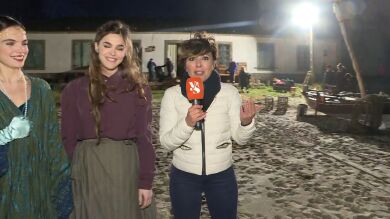 Sonsoles Ónega visita el rodaje de Las hijas de la criada: 