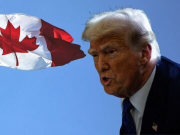 Imagen de archivo de Trump y de la bandera de Canadá.