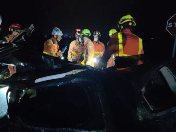 Imagen del accidente de tráfico en Benifayó, Valencia.