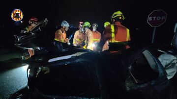 Imagen del accidente de tráfico en Benifayó, Valencia.