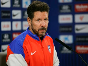 Simeone, durante la rueda de prensa de este viernes