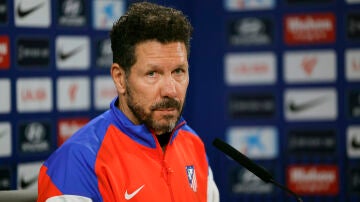 Simeone, durante la rueda de prensa de este viernes