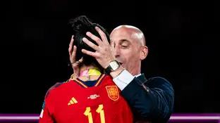 Luis Rubiales y Jennifer Hermoso durante la celebración del Mundial Femenino de 2023 Luis Rubiales y Jennifer Hermoso durante la celebración del Mundial Femenino de 2023
