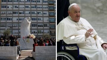 Imagen del hospital de Gemelli y del papa Francisco.