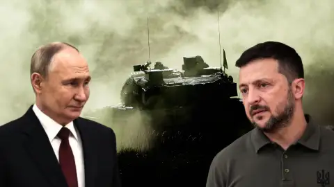 Imagen de archivo de Putin y de Zelenski. Imagen de archivo de Putin y de Zelenski.