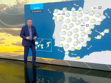 Roberto Brasero y la previsión del martes 24 de febrero Roberto Brasero y la previsión del martes 24 de febrero