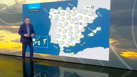 Roberto Brasero y la previsión del martes 24 de febrero Roberto Brasero y la previsión del martes 24 de febrero
