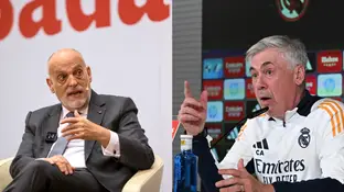Javier Tebas y Carlo Ancelotti Javier Tebas y Carlo Ancelotti