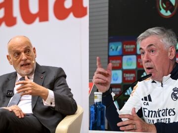 Javier Tebas y Carlo Ancelotti