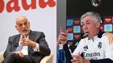 Javier Tebas y Carlo Ancelotti