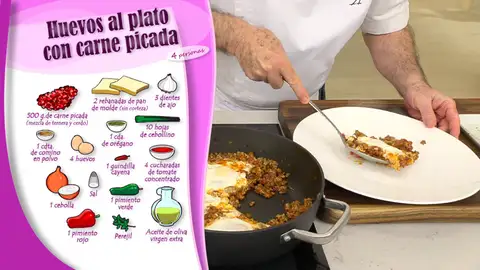 Ingredientes Huevos al plato con carne picada Ingredientes Huevos al plato con carne picada