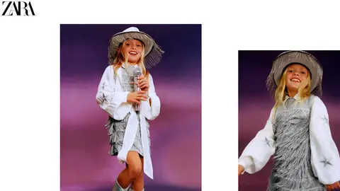 Niña vestida de estrella pop setentera Niña vestida de estrella pop setentera