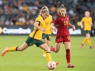 Olga Carmona, en un partido contra Australia en 2023