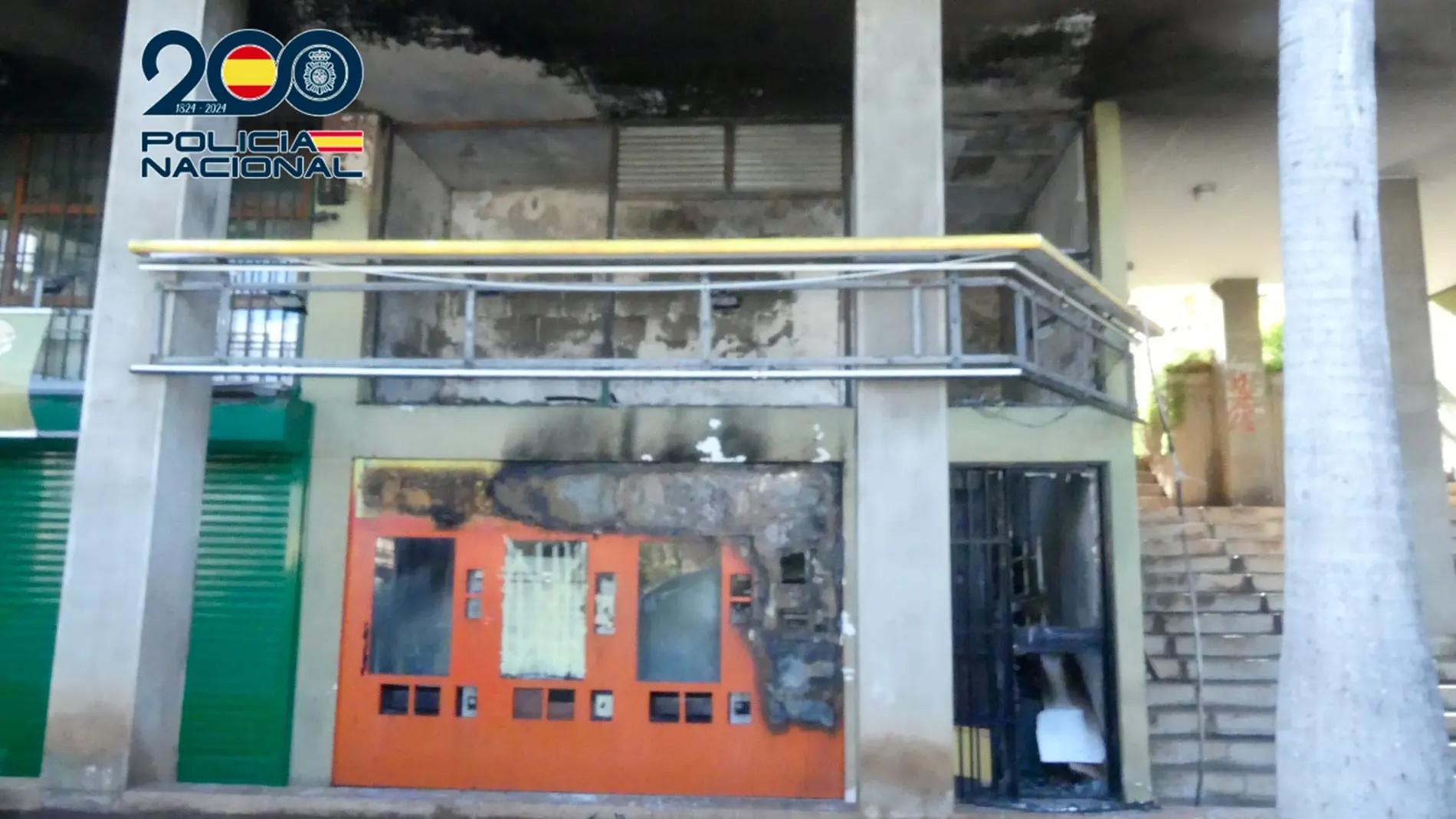 El local al que un individuo ha prendido fuego en Tenerife El local al que un individuo ha prendido fuego en Tenerife