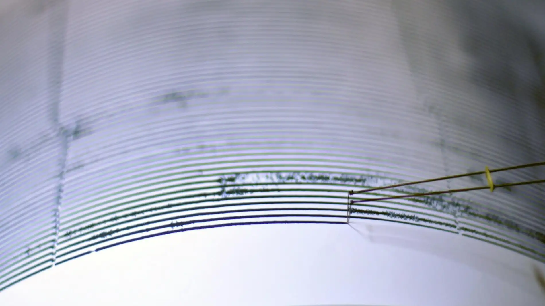 Detalle de archivo de un sismógrafo registrando un terremoto Detalle de archivo de un sismógrafo registrando un terremoto