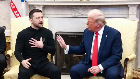 Fotografía del presidente de Ucrania, Volodímir Zelenski, y el mandatario de Estados Unidos, Donald Trump Fotografía del presidente de Ucrania, Volodímir Zelenski, y el mandatario de Estados Unidos, Donald Trump