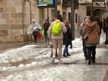 Nieva en Soria en Sábado de Carnaval