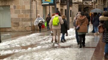 Nieva en Soria en Sábado de Carnaval