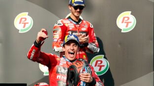 Marc M&aacute;rquez celebra su victoria en el GP de Tailandia