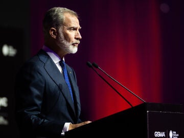 El Rey Felipe VI interviene durante la cena oficial del MWC (Mobile World Congress) 2025, en el Museo Nacional d'Art de Catalunya, a 2 de marzo de 2025, en Barcelona, Catalunya (España). 