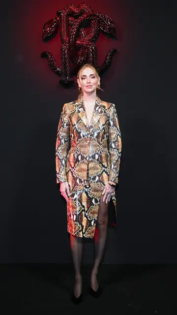 Chiara Ferragni en el desfile de Roberto Cavalli en Milán Chiara Ferragni en el desfile de Roberto Cavalli en Milán