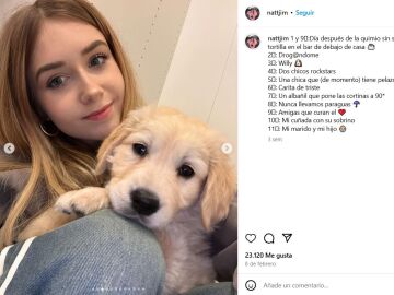 La influencer Natalia Jim&eacute;nez con su perro