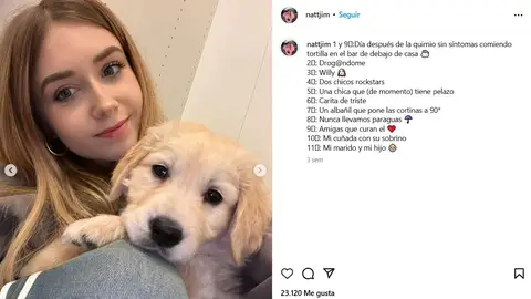 La influencer Natalia Jiménez con su perro La influencer Natalia Jiménez con su perro