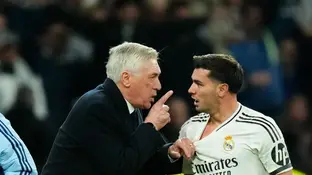Brahim habla con Ancelotti tras su gol Brahim habla con Ancelotti tras su gol