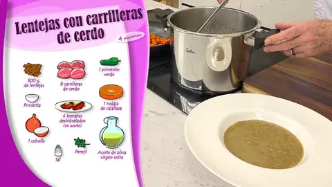 Ingredientes Lentejas con carrilleras de cerdo Ingredientes Lentejas con carrilleras de cerdo