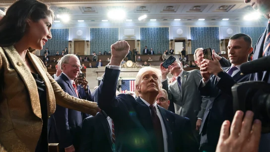 Donald Trump hace un gesto tras el discurso Donald Trump hace un gesto tras el discurso