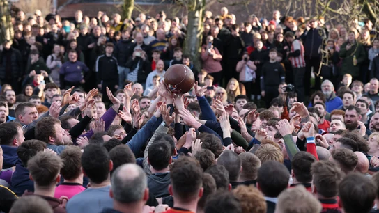 Una imagen del Shrovetide Football match el pasado 4 de marzo de 2025 Una imagen del Shrovetide Football match el pasado 4 de marzo de 2025