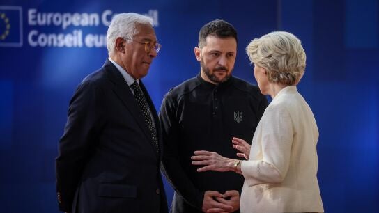 Ant&oacute;nio Costa, Volodimir Zelenski y Ursula von der Leyen