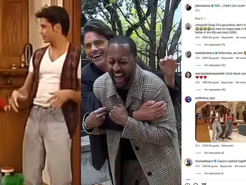 John Stamos y Jaleel White recrean una escena de sus míticos personajes del Tio Jesse y Steve Urkel John Stamos y Jaleel White recrean una escena de sus míticos personajes del Tio Jesse y Steve Urkel