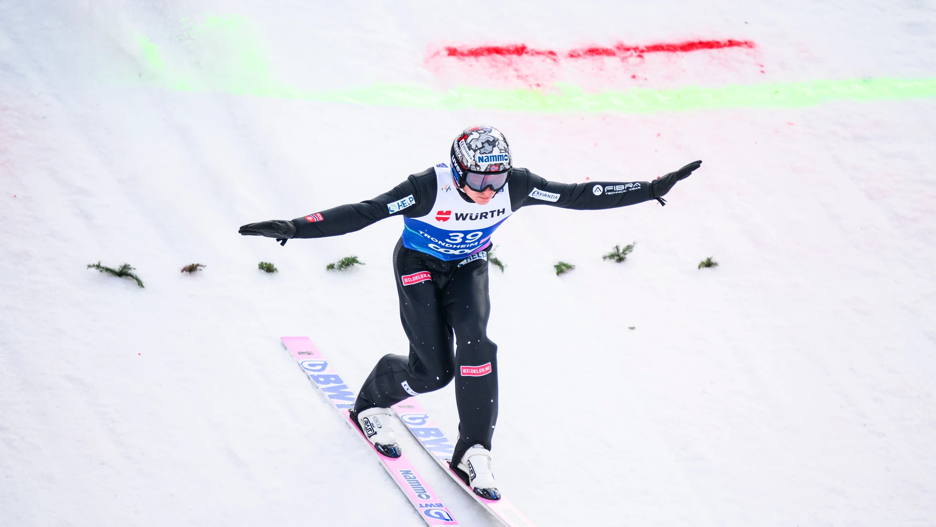 El esquiador noruego Marius Lindvik El esquiador noruego Marius Lindvik