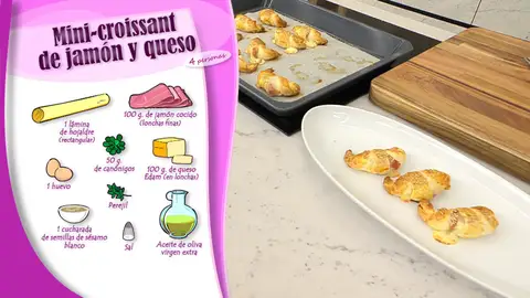 Ingredientes Mini-croissant de jamón y queso Ingredientes Mini-croissant de jamón y queso