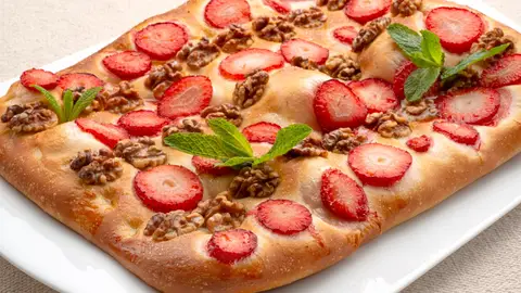 Joseba Arguiñano: receta de focaccia dulce con fresas y nueces Joseba Arguiñano: receta de focaccia dulce con fresas y nueces