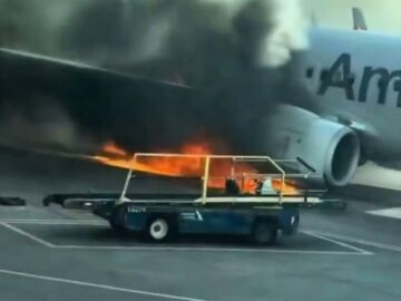 Incendio del avión