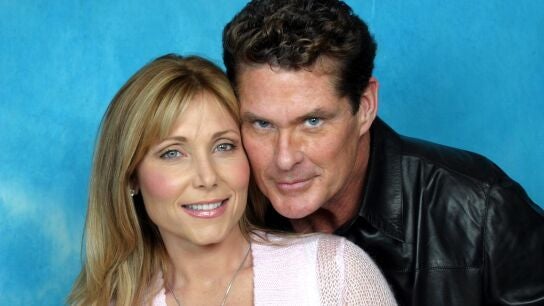 David Hasselhoff y su exmujer en 2004