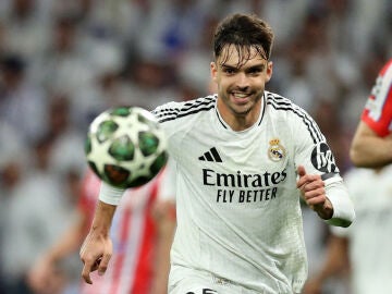 Raúl Asencio, en el duelo de Champions ante el Atlético de Madrid