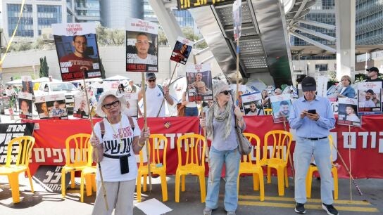 Protesta de familiares de rehenes