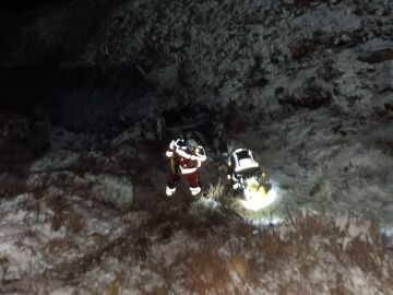 Imagen del coche siniestrado en Cantabria