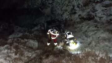 Imagen del coche siniestrado en Cantabria