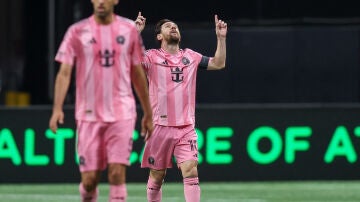 Leo Messi celebra su gol ante Atlanta United