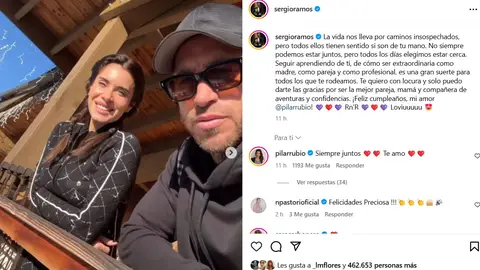 El post de Sergio Ramos y la reacción de Pilar Rubio El post de Sergio Ramos y la reacción de Pilar Rubio